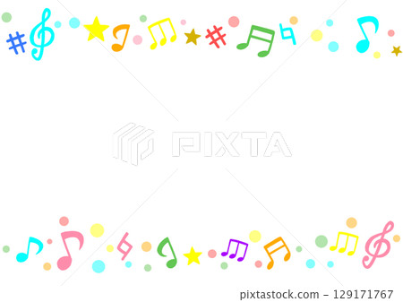 Colorful illustration of cute musical notes Colorful illustration of cute musical notes 129171767
