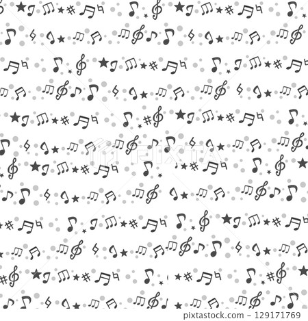可愛音符的彩色插圖 129171769