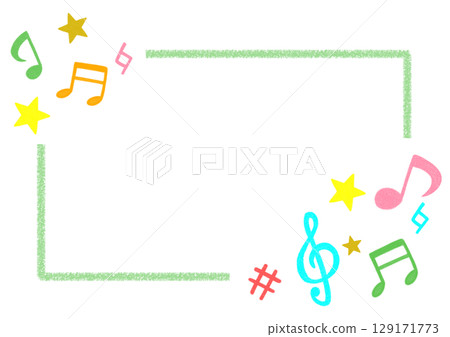 Colorful illustration of cute musical notes 129171773
