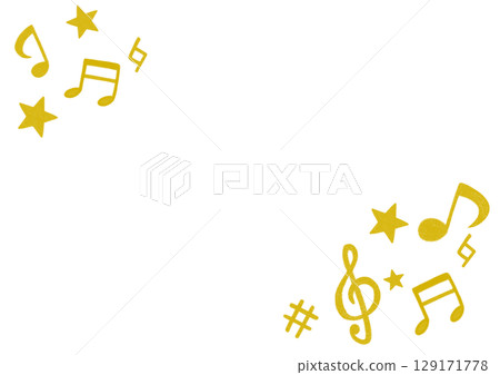 Colorful illustration of cute musical notes 129171778