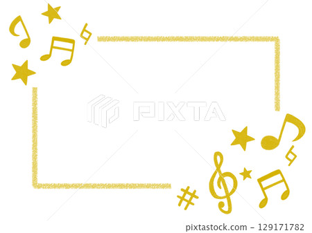 可愛音符的彩色插圖 129171782