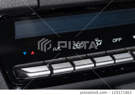 Climate control buttons in modern car Climate control buttons in modern car 129171861