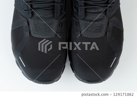 Nose of black sport shoes Nose of black sport shoes 129171862