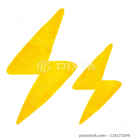 Simple watercolor illustration of lightning Simple watercolor illustration of lightning 129171899