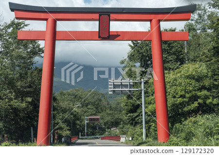 Summer Zao Echo Line: The Great Torii Gate of Zao Daigongen in Togatta, Zao Town, Miyagi Prefecture Summer Zao Echo Line: The Great Torii Gate of Zao Daigongen in Togatta, Zao Town, Miyagi Prefecture 129172320