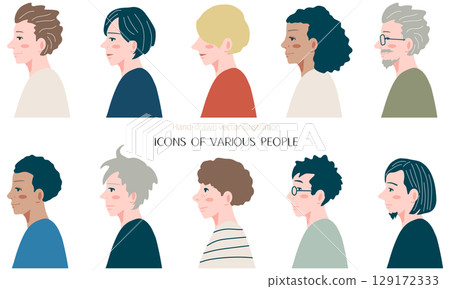 Various male profile icon set Various male profile icon set 129172333