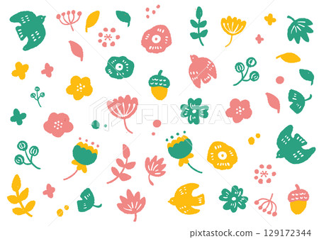 手繪斯堪的納維亞風格秋季插畫集 手繪斯堪的納維亞風格秋季插畫集 129172344