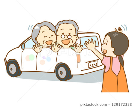 Welfare shuttle buses, seniors heading out with smiles on their faces, Welfare shuttle buses, seniors heading out with smiles on their faces, 129172358