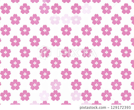 Japanese paper texture image material: Sakura flower pattern, pink 129172393