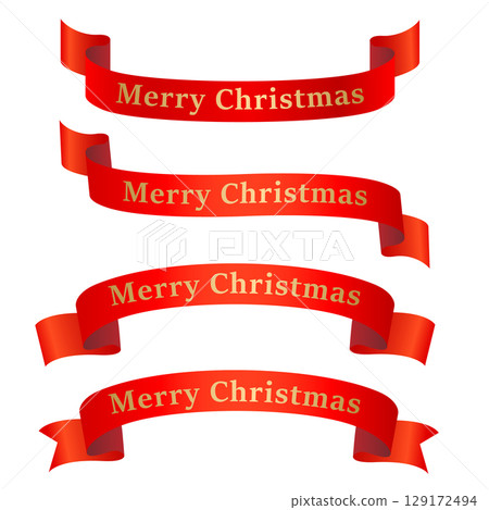 閃亮的紅絲帶聖誕插畫集 閃亮的紅絲帶聖誕插畫集 129172494