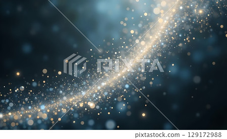 Golden Dust Wave: Abstract Glittering Particles on Dark Background 129172988