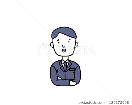 Office worker with arms folded Office worker with arms folded 129172998