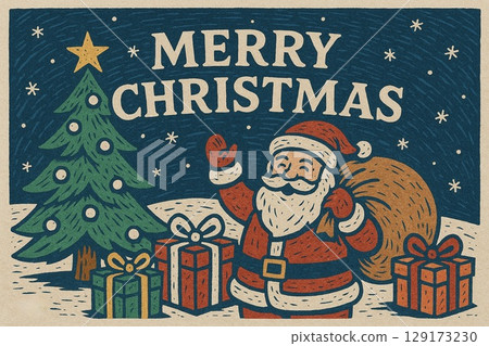 Christmas image retro style 129173230