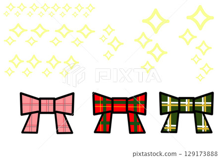 Simple ribbon and glitter (colored version) 129173888