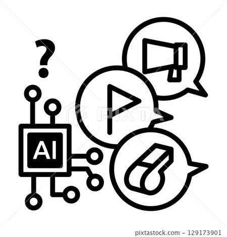 This icon indicates that it is difficult to give the generated AI proper instructions. It has multiple instruction bubbles. This icon indicates that it is difficult to give the generated AI proper instructions. It has multiple instruction bubbles. 129173901