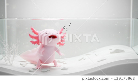 水族箱裡的蠑螈在唱歌 129173968