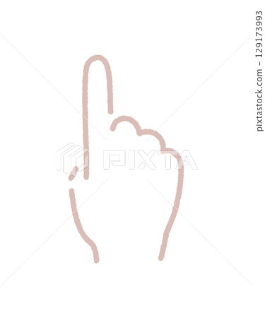 Pointing finger gesture - Cute muted color hand-drawn illustration of pointing, touching, and pointing up Pointing finger gesture - Cute muted color hand-drawn illustration of pointing, touching, and pointing up 129173993