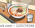 Illustration of dandan noodles - dining scene 129174588