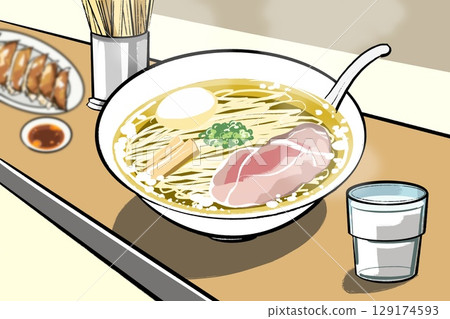 吃鹽拉麵場景插圖 吃鹽拉麵場景插圖 129174593