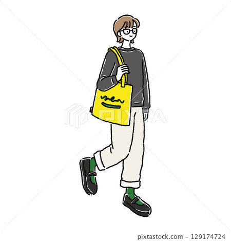 Casual and stylish woman wearing glasses Casual and stylish woman wearing glasses 129174724