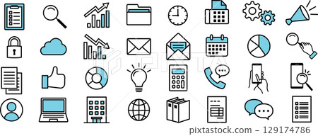 Business icon set 129174786