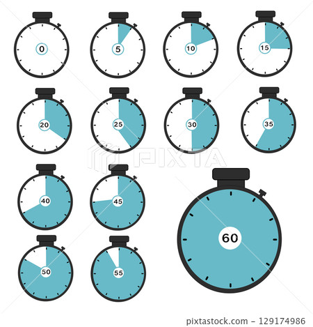 Set of time and stopwatch icons 129174986