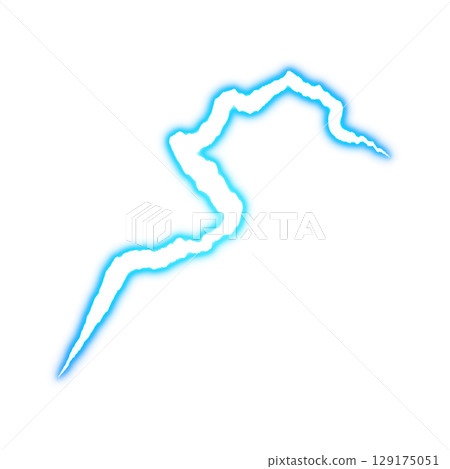 Blue neon lightning effect (transparent background) 129175051