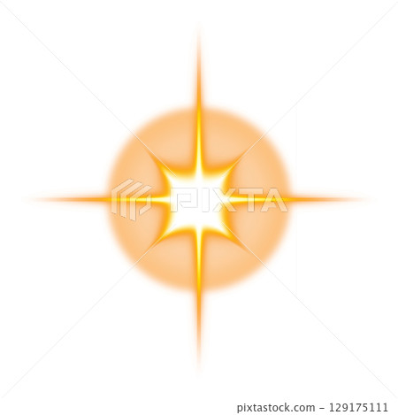 Orange luminous cross effect (transparent background) 129175111