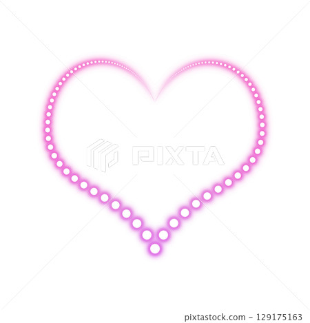 Pink glowing heart-shaped neon sign (transparent background) 129175163