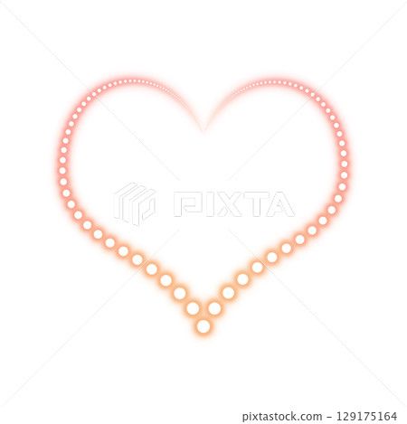 Orange glowing heart-shaped neon sign (transparent background) 129175164