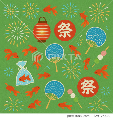 夏季節日紡織綠色 129175620