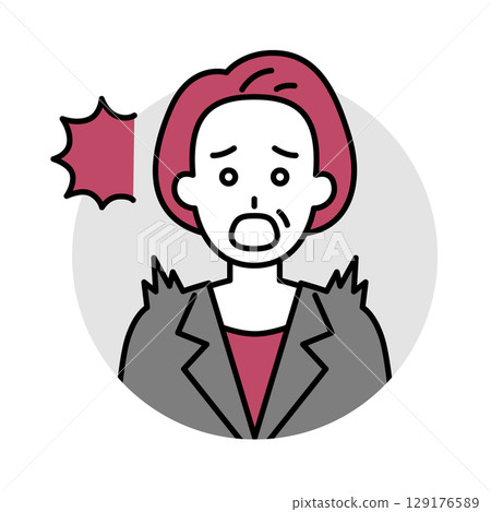 穿西裝的中年婦女圖示（驚訝） 129176589