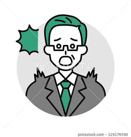 穿西裝的中年男子圖示（驚訝） 129176590