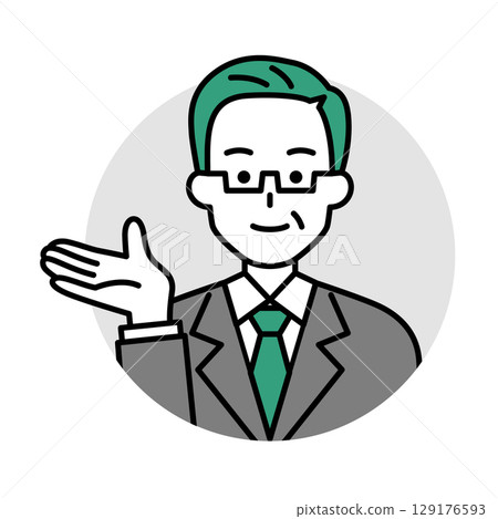 穿西裝的中年男子圖示（引導） 129176593