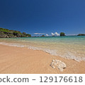Beautiful tropical beach and azure sky 129176618