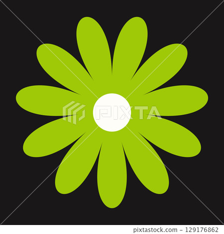 Stylized green blossom featuring soft geometric petals and clean outlines. A flat design rich in eco-friendly expression Stylized green blossom featuring soft geometric petals and clean outlines. A flat design rich in eco-friendly expression 129176862