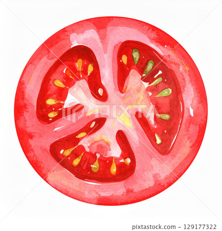 watercolor illustration of a red tomato isolated watercolor illustration of a red tomato isolated 129177322