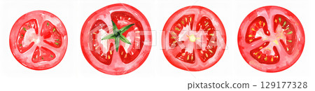watercolor illustration of a red tomato isolated watercolor illustration of a red tomato isolated 129177328