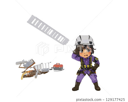 颱風的強風會將材料和工具吹離盲區，導致與工人發生危險的碰撞。 129177425