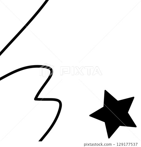 Abstract background with monochrome hand-drawn rough lines and simple star marks 129177537