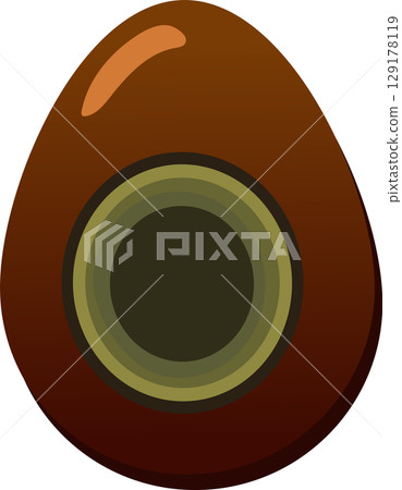 chinese egg with dark brown shell and green yolk. century egg whole 129178119
