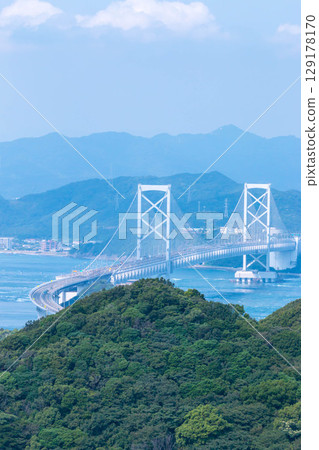 Naruto Strait and Onaruto Bridge seen from Awaji Island 129178170