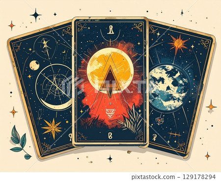 Tarot card simple illustration 129178294