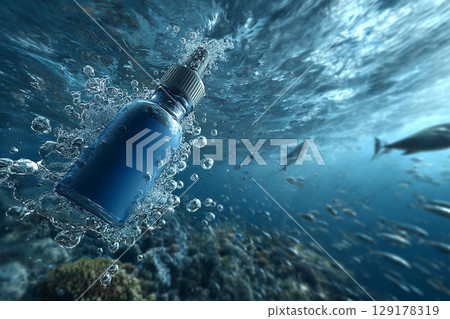 Bottle Underwater 129178319