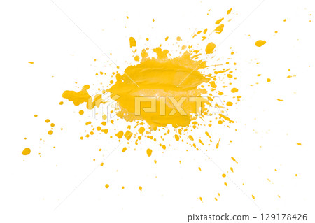 Yellow splash watercolor brush isolated on transparent background Yellow splash watercolor brush isolated on transparent background 129178426