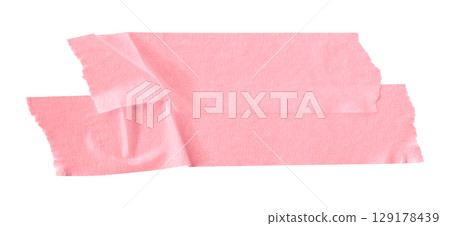 pink crumpled torn tape isolated on transparent background pink crumpled torn tape isolated on transparent background 129178439
