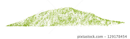 Green crayon brush stroke isolated on transparent background 129178454
