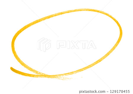 Yellow pencil highlight circle mark isolated on transparent background 129178455