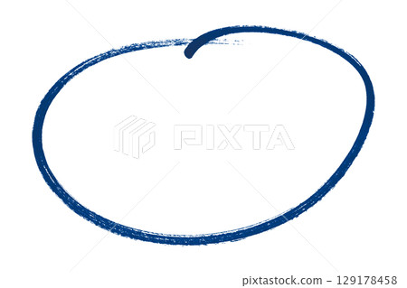 Blue pencil highlight circle mark isolated on transparent background 129178458