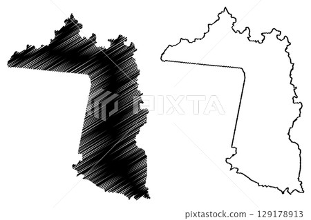 Agua Doce do Norte municipality (Espirito Santo state, Municipalities of Brazil, Federative Republic of Brazil) map vector illustration, scribble sketch Agua Doce do Norte map 129178913